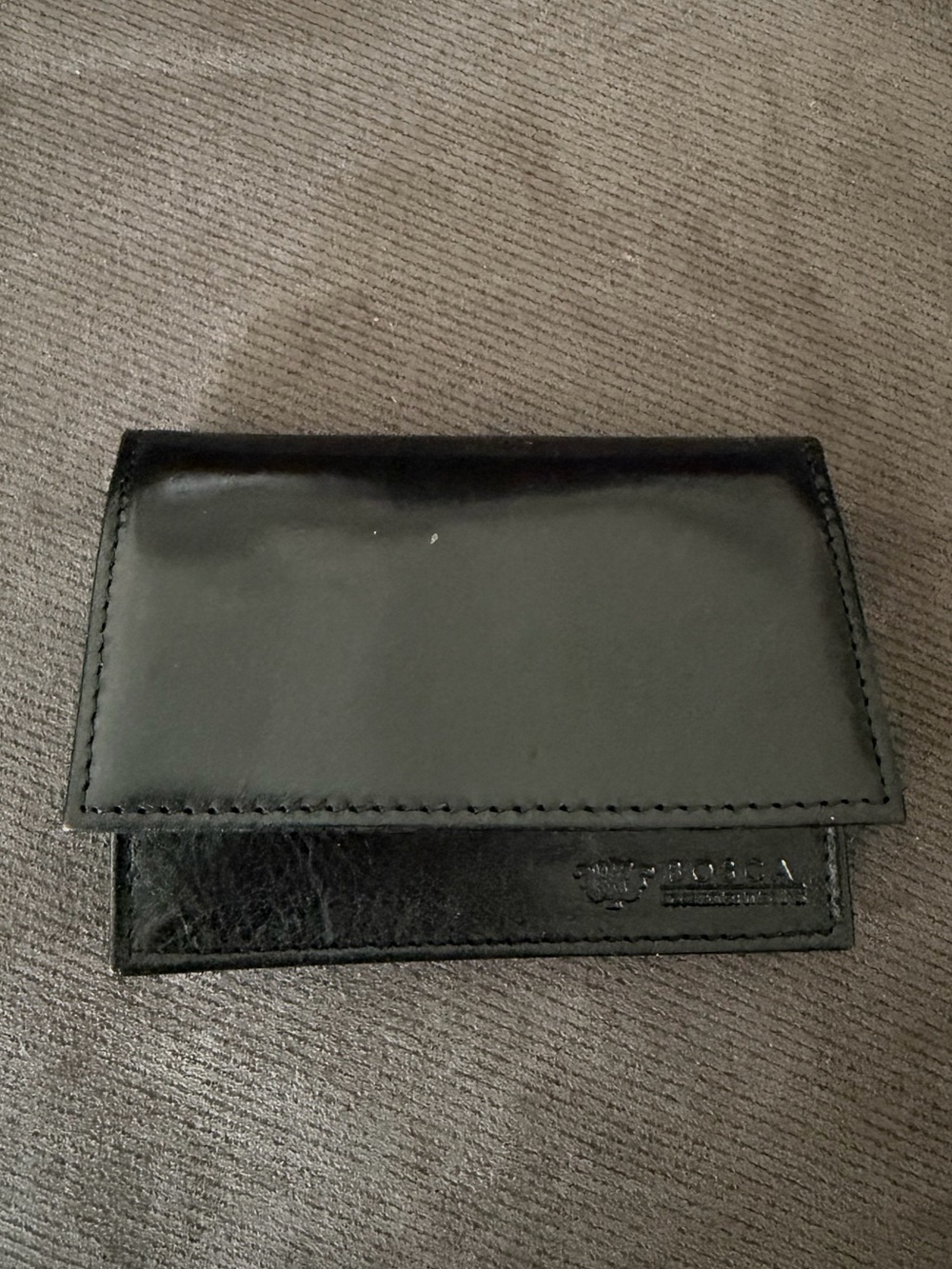 Vintage Bosca Black Leather Bi-Fold Key & Card Holder Wallet